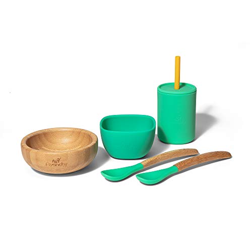 Avanchy Baby Gift Set - Safe Bamboo & Silicone Dishes, Easy Clean, Perfect for Baby Showers