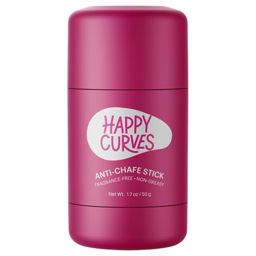 HAPPY CURVES Anti-Chafe Stick - Friction Defense for Thighs, Underarms & More - 1 Pack