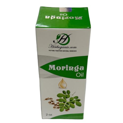 HERBOGANIC Moringa Oil - Moisturizes & Nourishes, Rich in Vitamin E - 2 oz. Cold-Pressed