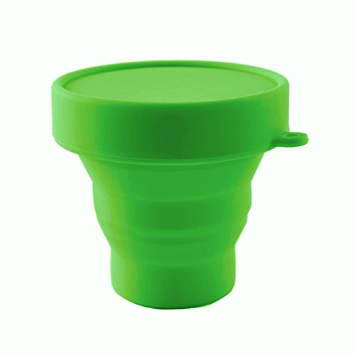 LUCKY CLOVER Collapsible Silicone Cup - BPA-Free, Multi-Use Sterilizer for Menstrual Cups - Green