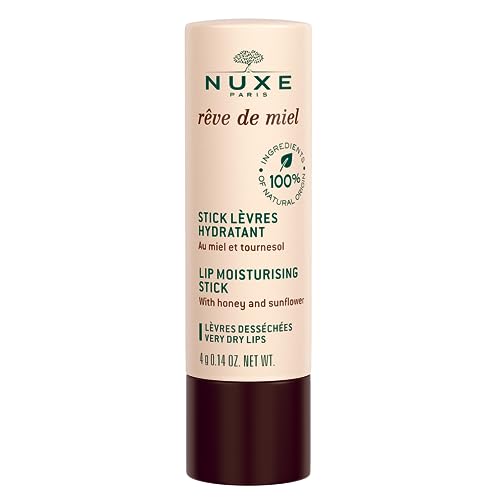 NUXE Rêve de Miel Lip Balm - Natural Moisturizer for Cracked Lips, Shea Butter & Vitamin E - 0.14oz