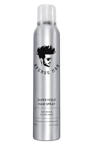 Avenue Man Super Hold Hairspray - Maximum Hold, Fast Drying, Paraben-Free - 10oz