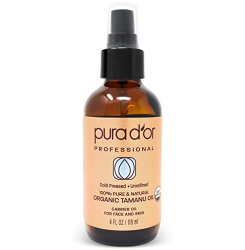 PURA D'OR Organic Tamanu Oil - 100% Pure Moisturizer for Scars & Wrinkles - 4 Oz