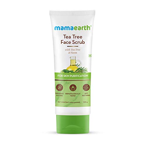 Mamaearth Tea Tree Face Scrub - Gentle Exfoliation, Purifies Skin & Controls Oil - 3.53oz