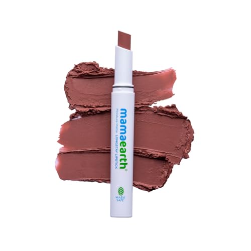 Mamaearth Moisture Matte Lipstick - 12-Hour Long-Lasting, Vitamin E Infused, Smudge-Proof - 0.07 Oz