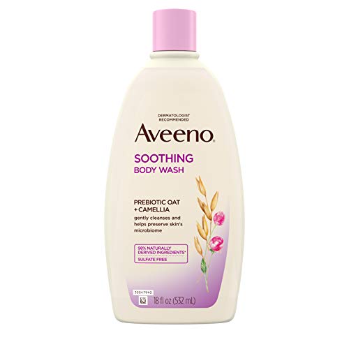 Aveeno Body Wash for Sensitive Skin - Soft Cleanse with Prebiotic Oat, No Harsh Additives - 18 fl oz