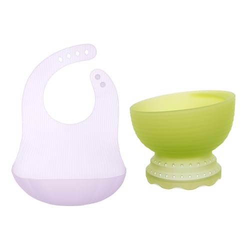 Olababy Silicone Baby Bib - Non-Toxic, Comfortable for Sensitive Skin, Travel Case - Lilac