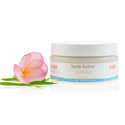 PURE FIJI Body Butter - Deeply Nourishing Moisturizer with Coconut & Natural Oils - 8oz