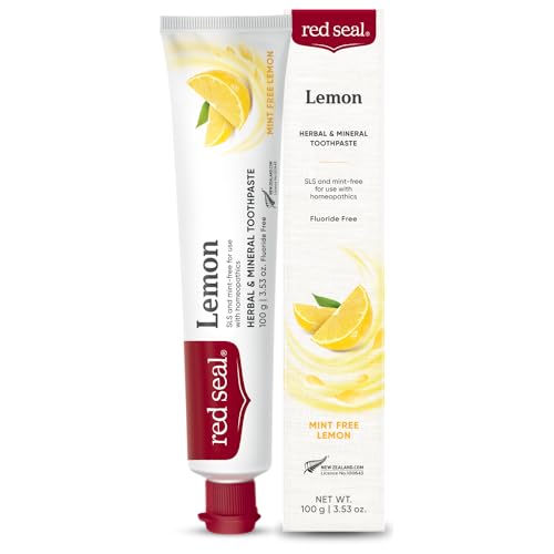 Red Seal Herbal Lemon Toothpaste - Vegan, SLS-Free, NATRUE Certified Natural - 3.53 oz