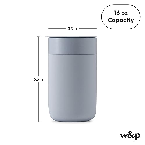 W&P Porter Ceramic Mug - Durable, BPA-Free, Portable for Coffee & Tea - Charcoal, 16oz