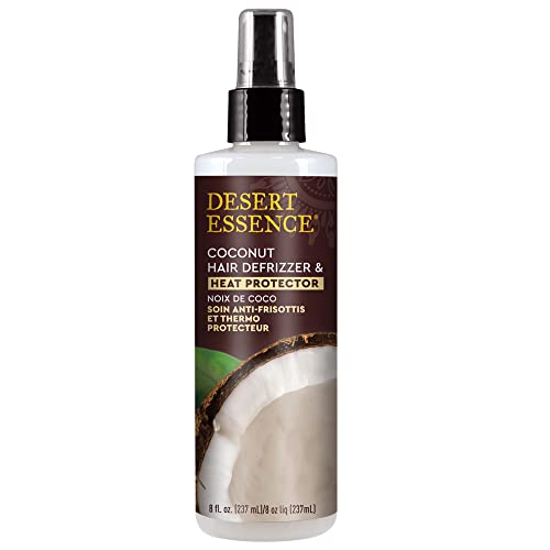 Coconut Hair Defrizzer & Heat Protector - Frizz-Free Shine, Nourishing Organic Oils - 237mL