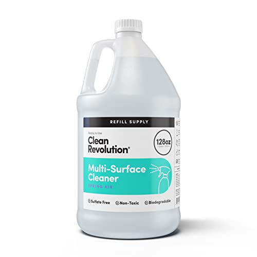 Clean Revolution Multi-Surface Cleaner - Non-Toxic, Plant-Based, Lemon & Herbs - 128oz Refill