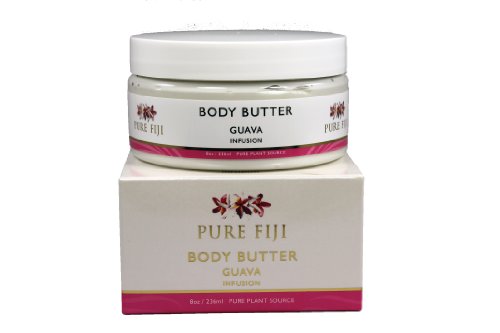 Pure Fiji Body Butter - Revives Dry Skin, Nourishing Nut Extracts, Guava Scent - 8oz