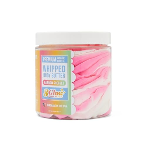 Fizz and Bubble Whipped Body Butter - Soothing Shea Moisturizer, Natural Hydration - Rainbow Sherbet