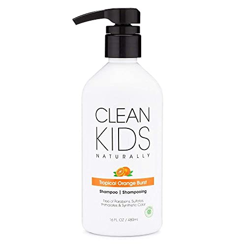 Clean Kids Naturally Shampoo - All-Natural, Vegan, Gluten-Free - Tropical Orange Burst, 16oz