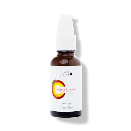 100% PURE Vitamin C Face Serum - Hydrating Glow, Anti-Aging, Vegan - 1 Fl Oz