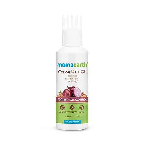 MAMAEARTH Onion Hair Oil - Anti-Hair Loss with Redensyl, Nourishing for All Hair Types - 50ml