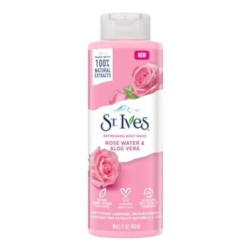 St. Ives Body Wash - Cleansing Rose Water & Aloe Vera, Plant-Based & PETA Certified - 16oz