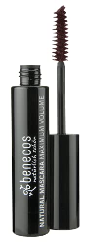 benecos Maximum Volume Mascara - Fuller, Longer Lashes, Organic Jojoba Oil - Smooth Brown