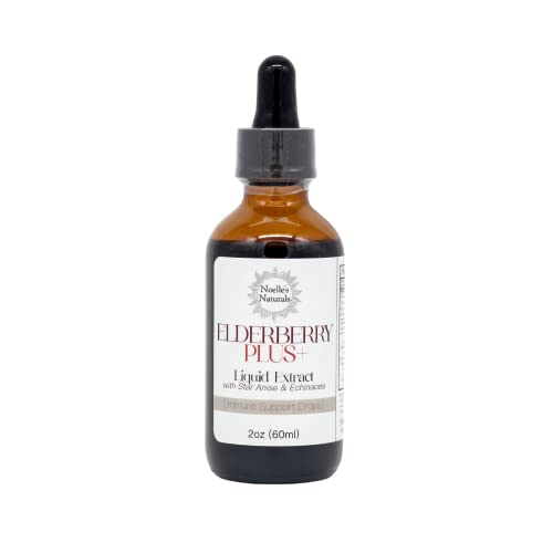 Herbal Organic Elderberry Plus+ Immune Defense Drops - High Potency, Echinacea & Star Anise - 2oz