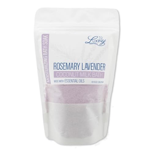 Luxiny Bath Soak & Bubble Bath - Moisturizing Coconut Milk & Essential Oils - Rosemary Lavender, 8oz