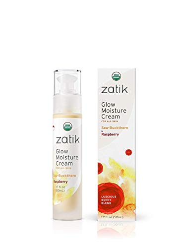 Zatik Naturals Glow Moisture Cream - Deep Hydration, Organic & Vegan - Sea-Buckthorn, 1.7oz