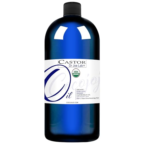 Cocojojo Organic Castor Oil - Hydrating Moisturizer for Hair, Skin & Nails - 32oz