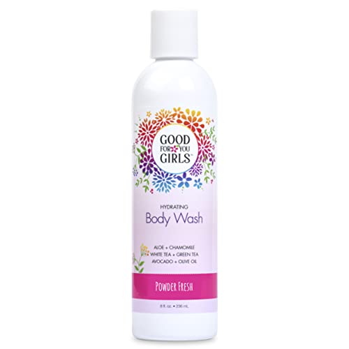 Good For You Girls Body Wash - Moisturizing Aloe & Jojoba Oils, Vegan, Powder Scent - 8 Fl oz