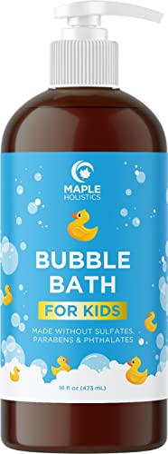 Maple Holistics Kids Bubble Bath - Relaxing Vanilla Lavender, Nourishing Oils - 16oz