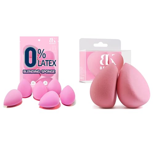 BEAKEY Makeup Sponge Set - Quick Foundation Application, Latex-Free, Soft & Reusable - 7 Pcs