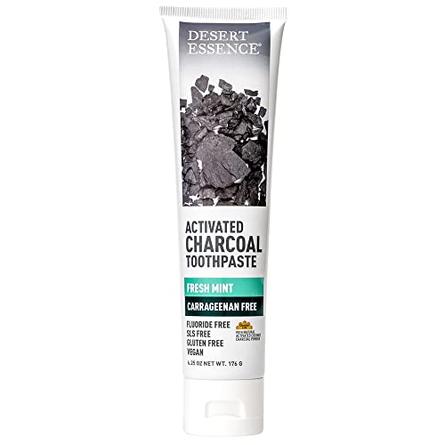 Desert Essence Activated Charcoal Toothpaste - Deep Clean, Fresh Mint, Non-GMO - 6.25oz