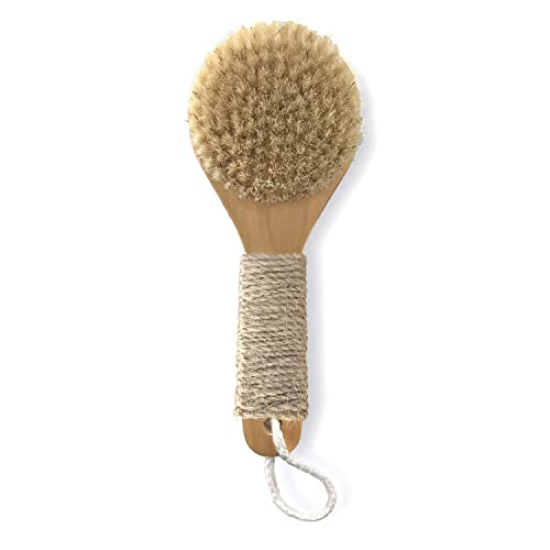 ESKER Body Brush - Enhances Circulation, Gentle Exfoliation, Natural Wood, Vegan - Soft Bristles