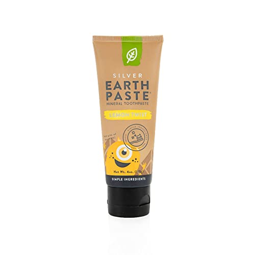 Redmond Earthpaste Toothpaste - Natural Non-Fluoride Formula, Safe Ingredients - 4oz Lemon Twist