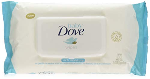 Dove Baby Wipes - Instant Moisturization, Hypoallergenic, Alcohol-Free - 30 Count (2 Pack)