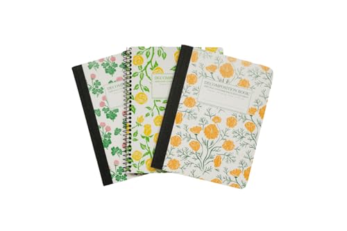 Decomposition Floral College Ruled Notebook - 100% Recycled Paper, 160 Pages - 9.75x7.5