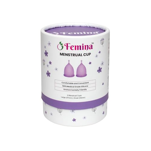 Femina Menstrual Cup - Comfortable, Medical Grade Silicone, Hygienic & Reusable Value Pack