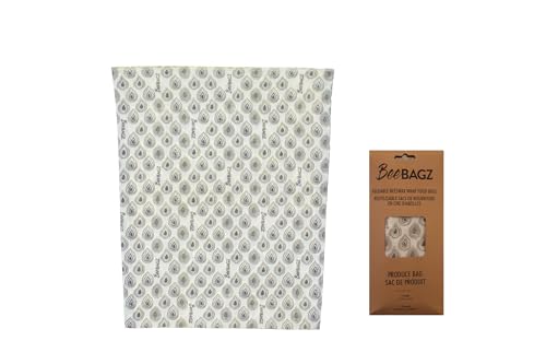 BeeBAGZ Beeswax Food Wrap - Natural, Reusable, Keeps Food Fresh - 1 Large 11” x 14” Grey