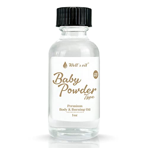 Well's Oil Aromatherapy - Long-Lasting Baby Powder Fragrance, Non-Toxic - 1 Fl Oz