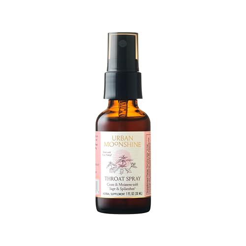 Urban Moonshine Throat Spray - Soothes & Moistens with Organic Herbs - Immune Support - 1 Fl Oz