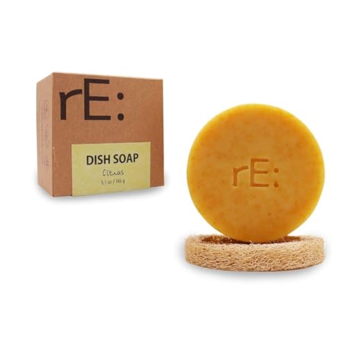 RE: Dish Washing Soap Bar - Tough on Grease, Palm Oil Free, Biodegradable, Citrus Scent - 1 Pk