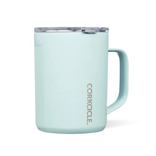 Corkcicle Triple Insulated Coffee Mug - Keeps Drinks Hot 3+ Hours, Non-Slip, 16oz Powder Blue