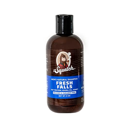 Dr. Squatch Fresh Falls Shampoo - Nourishes Hair, Soothes Scalp, Refreshing Pine & Birch - 12oz