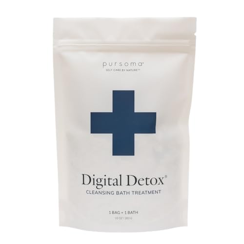 Pursoma Bath Salt - Digital Detox for Tension Relief, Non-GMO, Vegan - 10 oz