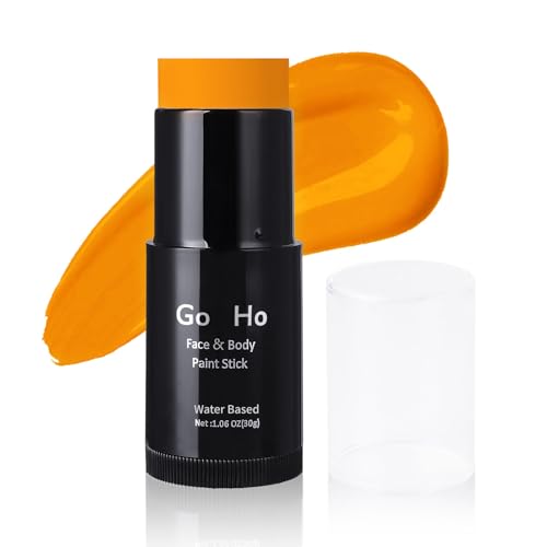 Go Ho Orange Body Paint Stick - Non-toxic, Vegan, Easy Application, 1.06oz for Halloween & Cosplay