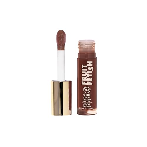 Milani Fruit Fetish Lip Oil - Hydrating Lip Moisturizer with Shea Butter, Cocoa Flavor - 0.10 oz