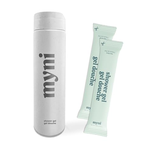 Myni Shower Gel Set - Hydrating Vegan Formula, Gentle on Skin, Wheat Straw Bottle - 2x 400ml