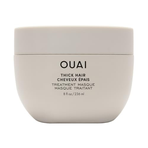 OUAI Thick Hair Mask - Restores Damaged Hair with Almond & Olive Oils, Paraben-Free - 8 fl oz