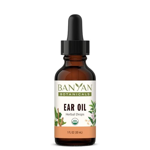 Banyan Botanicals Ear Oil - Nourishing Organic Herbal Drops with Ashwagandha & Garlic - 1 oz