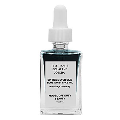 Model off Duty Beauty Blue Tansy Face Oil - Brightening, Anti-Aging, Vegan Ingredients - 1oz