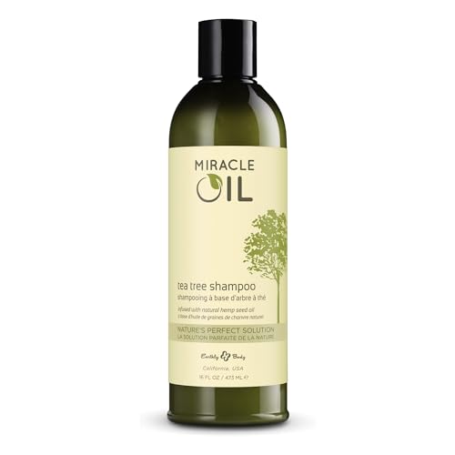 Earthly Body Miracle Oil Shampoo - Cleanses & Moisturizes with Tea Tree Oil, Vegan - 16 Fl Oz